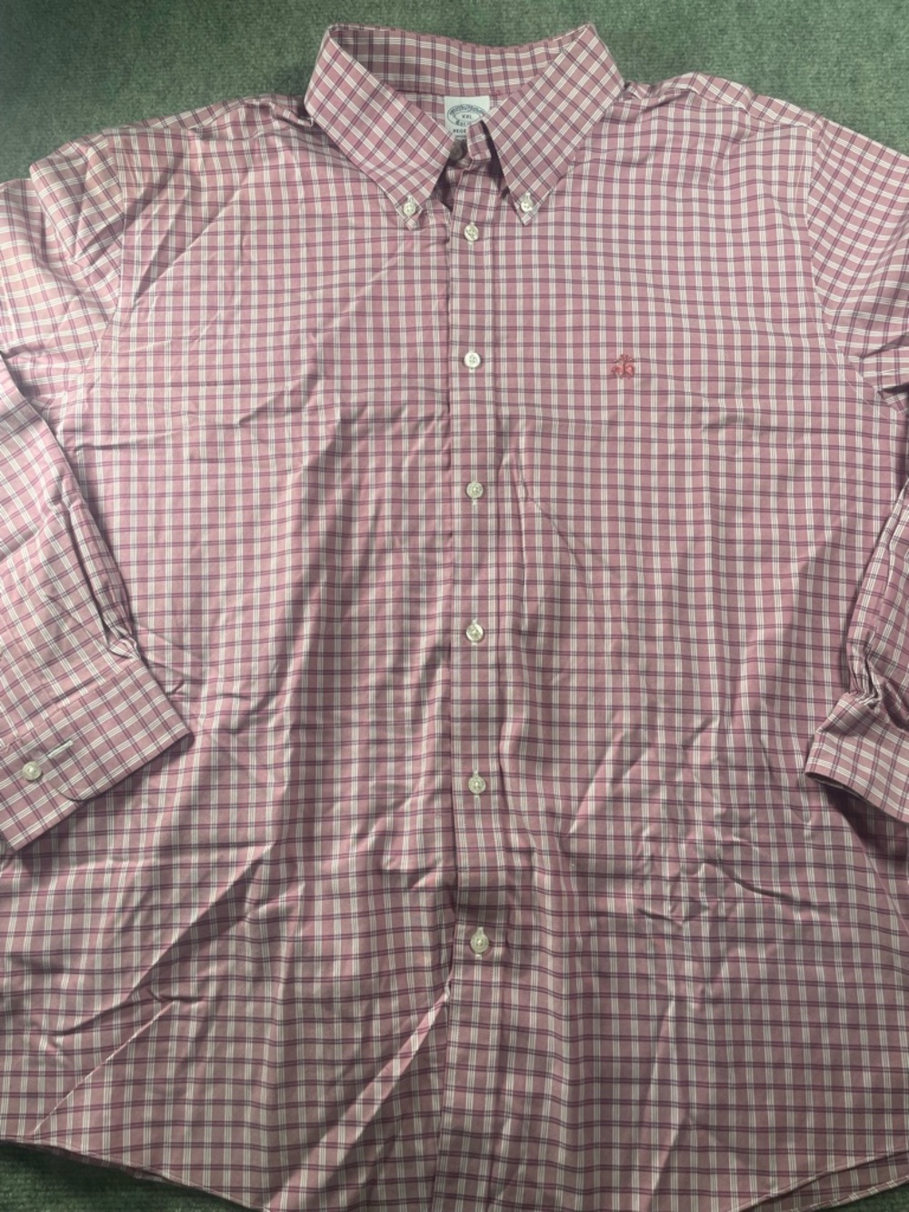 Brooksโ Brothers Pink Plaid Button-Down Dress Shirt